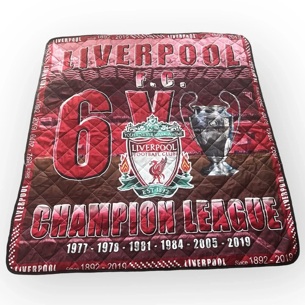 Liverpool Football Club Quilted Blanket Size 54”x60” NEW